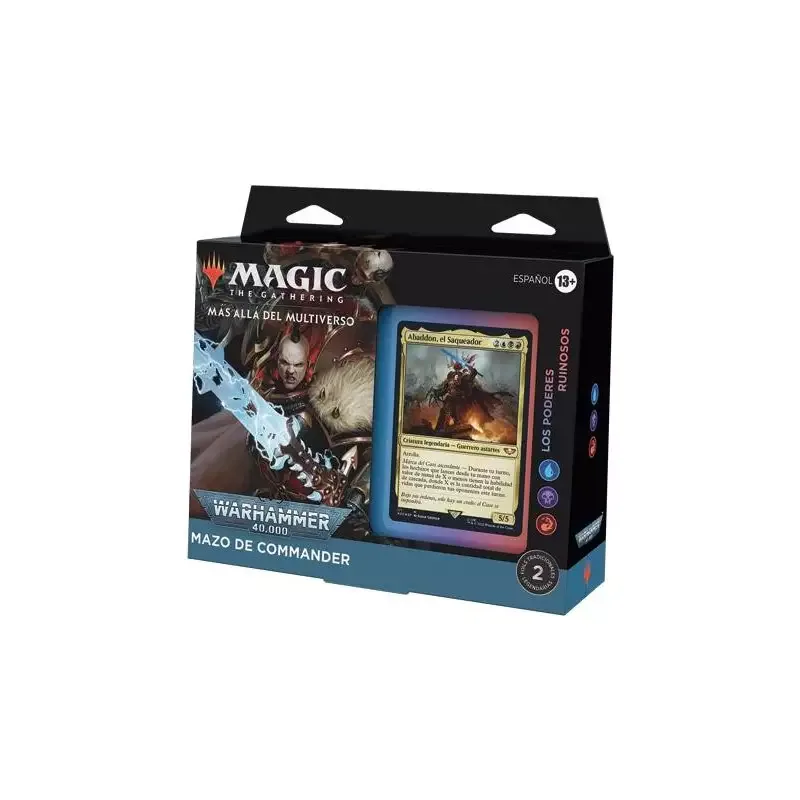 Portada de Magic: Commander Warhammer 40.000. Los Poderes Ruinosos