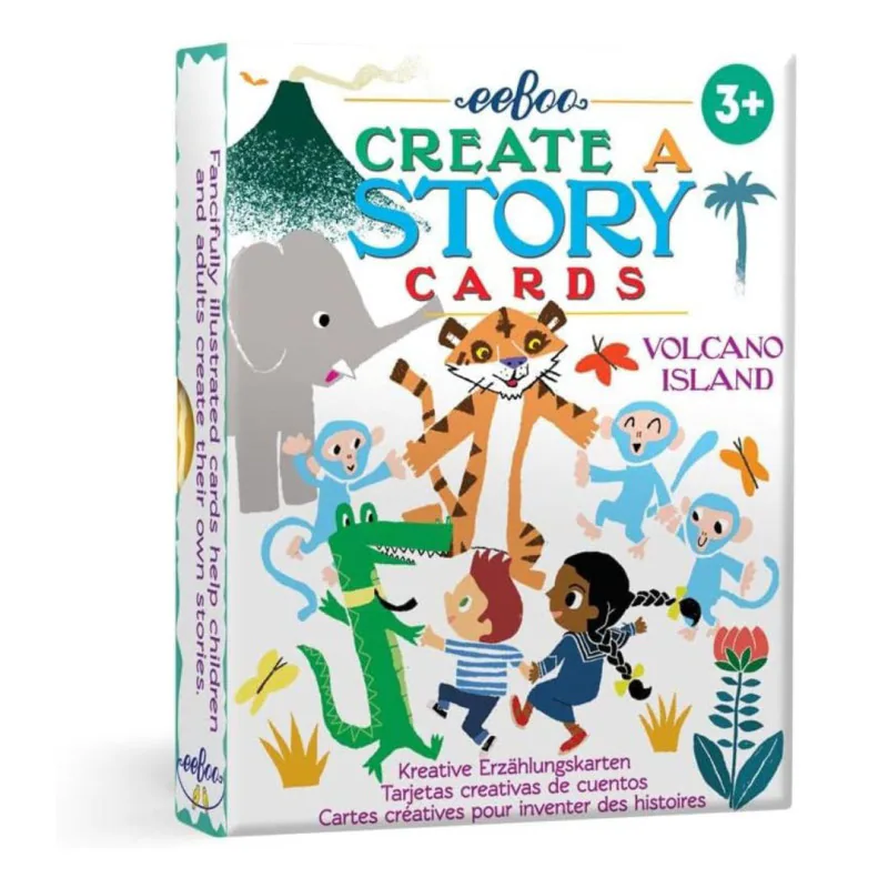 Portada de Crea una historia con cartas - La Isla Volcánica
