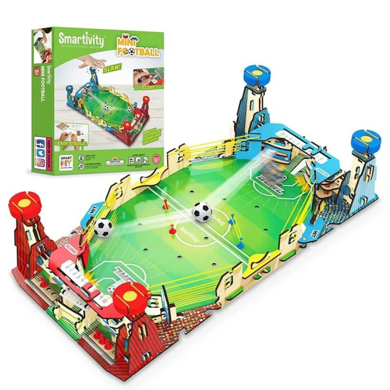 Portada de Mini Futbolín de Madera DIY – Construye y juega tu propio estadio