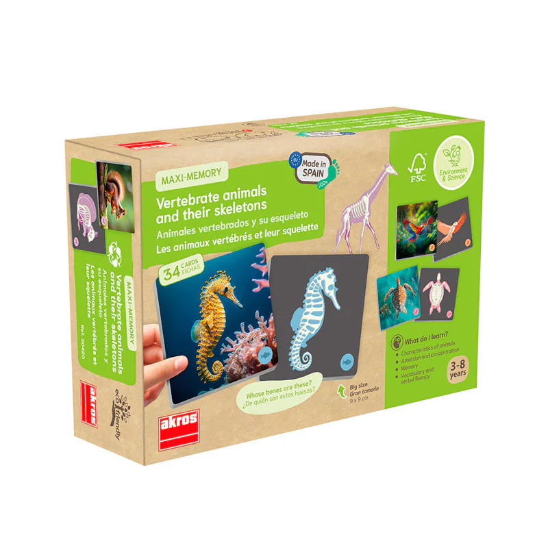 Portada de Maxi-Memory Animales Vertebrados y su Esqueleto