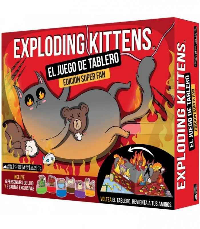 Portada de Exploding Kittens Edición Super Fan. El Juego de Tablero